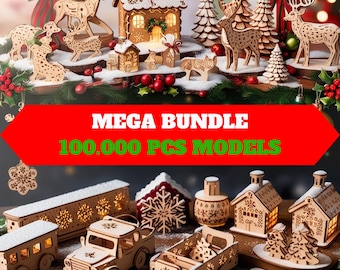 Laser Cut Mega Pack: +100,000 Vector Dxf - Svg - Cdr Files for 3D and 2D CNC, SVG Mega Bundle for Laser Cutting, Cnc Engraving,