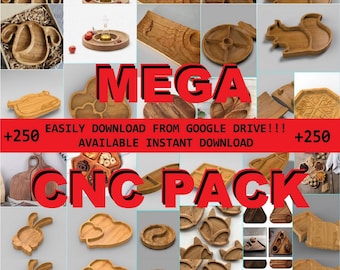 Cnc Router Files Mega Bundle 250 Cnc Cut Files For Cnc Router, Dxf, Dwg, Eps, Stl, Svg, Cnc Router, Laser Cutter, Engraver