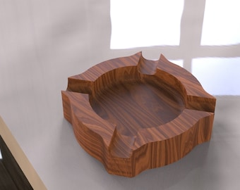 Circle Wooden Cigar Tray, Ashtray Cnc Router Files For Wood, Files For Cnc Router, Dxf, Dwg, Stl, Svg, Cnc Router, Laser Cutter, Engraver