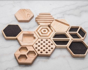 Hectagonal Desk Organizer Cnc Cut Files For Cnc Router, Dxf, Dwg, Eps, Stl, Svg, Cnc Router, Laser Cutter, Engraver Office Accesories