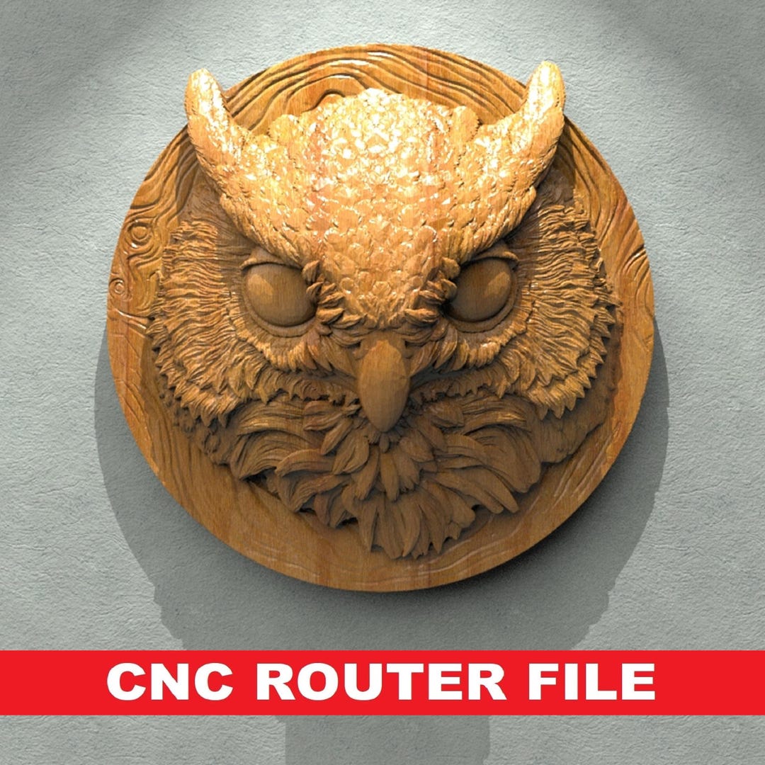 Cnc Router Files, Owl Head Cnc Stl Files for Wood, 3D Bas Relief Files ...