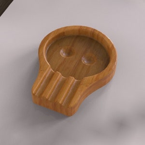 Skull Wooden Cigar Tray, Ashtray Cnc Router Files For Wood, Files For Cnc Router, Dxf, Dwg, Stl, Svg, Cnc Router, Laser Cutter, Engraver