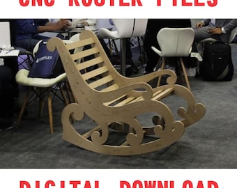 Wooden Rocking Chair CNC CUTTING FILE, Cnc chair, Laser cut files, Cnc files, Dxf files, Vcarve files, cnc wooden furniture, cnc carving