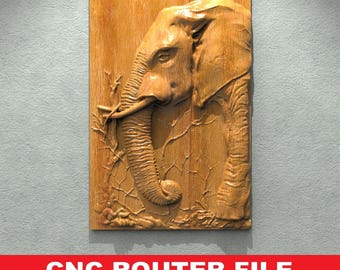Cnc Router Files, Elephant Cnc Stl Files For Wood, 3D Bas Relief Files CNC files Wood Art Wall Panel