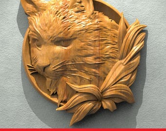 Cnc Router Files, Cat Cnc Stl Files For Wood, 3D Bas Relief Files CNC files Wood Art Wall Panel