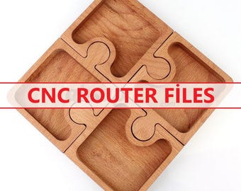 Puzzle Serving Plate, Nut Tray Cnc Router Files For Wood Tray, Files For Cnc Router, Dxf, Dwg, Stl, Svg, Cnc Router, Laser Cutter, Engraver