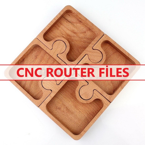 Puzzle Serving Plate, Nut Tray Cnc Router Files For Wood Tray, Files For Cnc Router, Dxf, Dwg, Stl, Svg, Cnc Router, Laser Cutter, Engraver