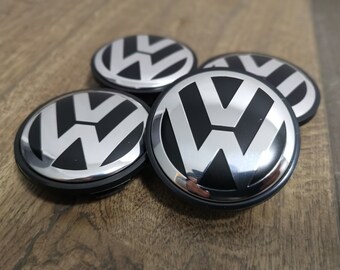 Genuine VW Car Wheel Centre Hub Caps - Set of 4 - 56mm - Volkswagen Golf Passat Polo Accessories Vintage