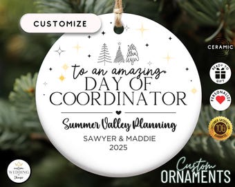 Day of Coordinator Ornament, Day of Coordinator Wedding Gift, Gift for Wedding Coordinator, Wedding Day of Coordinator Appreciation Gifts