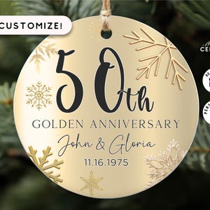 50th Anniversary Ornament, Gold Anniversary Ornament, 50 Years Married Wedding Anniversary Gift, 50th Anniversary Present, Gold Wedding Anni