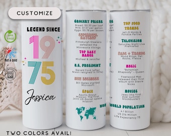 50th Birthday Tumbler, 1975 Birthday, Legend Since 1975 Tumbler, 50th Birthday Gift for Her, 50 Birthday Gift Best Friend, Best Friend Gift