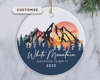 Mountain Ornament, Custom Mountain Gifts, Hiking Outdoor Lover Adventure Christmas Gift, Outdoor Lover Mountain Gifts, Hiking Proposal