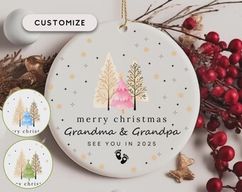 New Grandparents Ornament, First Christmas Grandparents Ornament, Personalized New Baby Ornament, Pregnancy Reveal Announcement, New Grandma