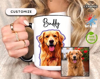 Dog Photo Mug: Personalized Coffee Cup with Pet Picture, Dog Lover Gift