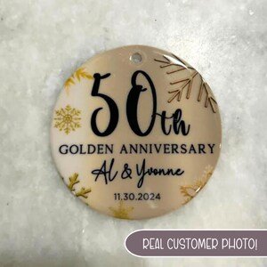 50th Anniversary Ornament, Gold Anniversary Ornament, 50 Years Married Wedding Anniversary Gift, 50th Anniversary Present, Gold Wedding Anni image 12