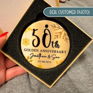 50th Anniversary Ornament, Gold Anniversary Ornament, 50 Years Married Wedding Anniversary Gift, 50th Anniversary Present, Gold Wedding Anni image 11