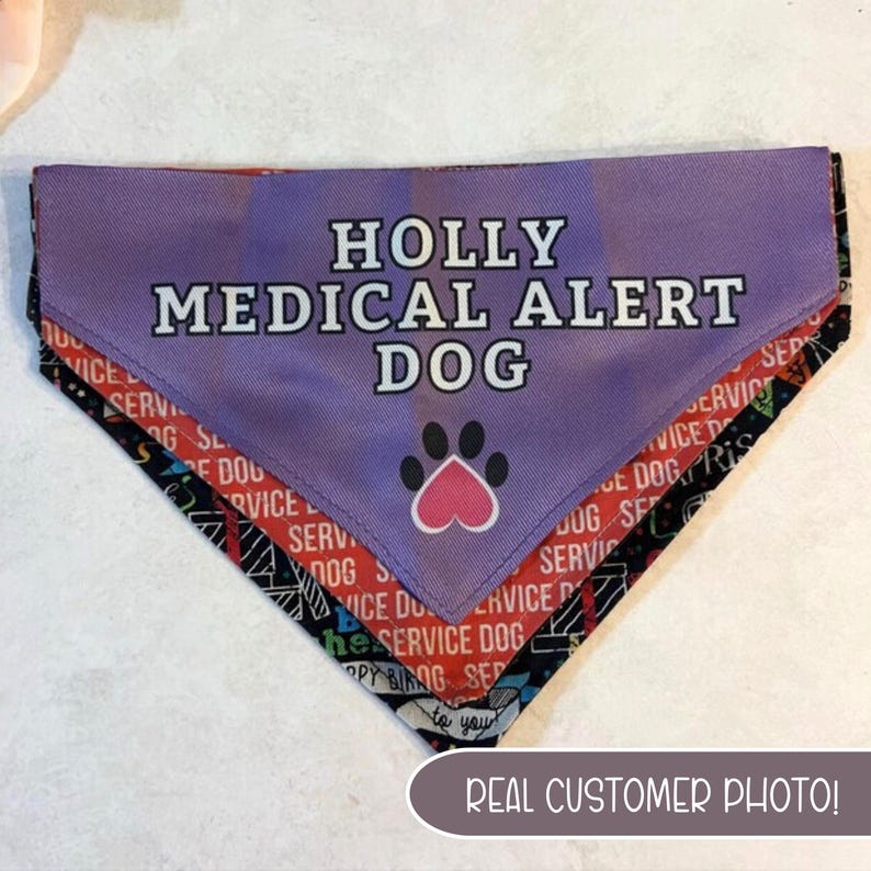 Service Dog Dog Bandana, Therapy Dog In Training Neckwear, Dog Accessory, Through Collar Dog Heart Bandana, Service Dog Do not Pet Accessory Bild 16