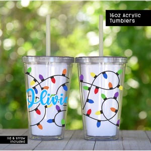 Tumbler With Light up Christmas Lights - Etsy