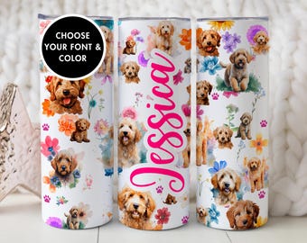 Golden Doodle Gifts, Golden Doodle Tumbler, Cute Doodle Lover Gift, Doodle Dog Tumbler, Doodle Cup, Custom Golden Doodle Mama Gifts Name
