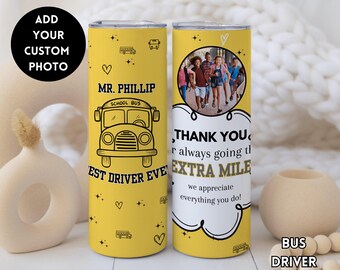 Customized School Bus Driver Tumbler, Personalized Bus Driver Tumbler Cup Bus Driver Travel Mug, Bus Driver Appreciation Gift Back to School