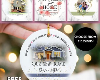 Custom New Home Photo Ornament, Personalized House Address Keepsake, New Homeowner Gift