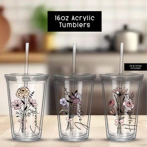 Vaso Birth Flower de 40 oz, taza de viaje Birthflower de 40 oz, no marca Stanley imagen 14