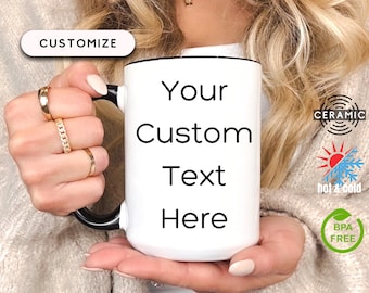 Custom Coffee Mug: Personalized Cup with Text, Christmas Gift Mug