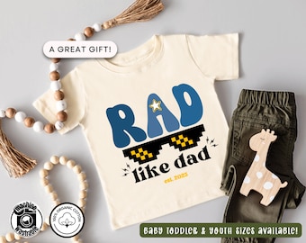 Rad Like Dad T-Shirt, 100% Natural Cotton Tee, Father's Day Gift, Family Matching Shirt