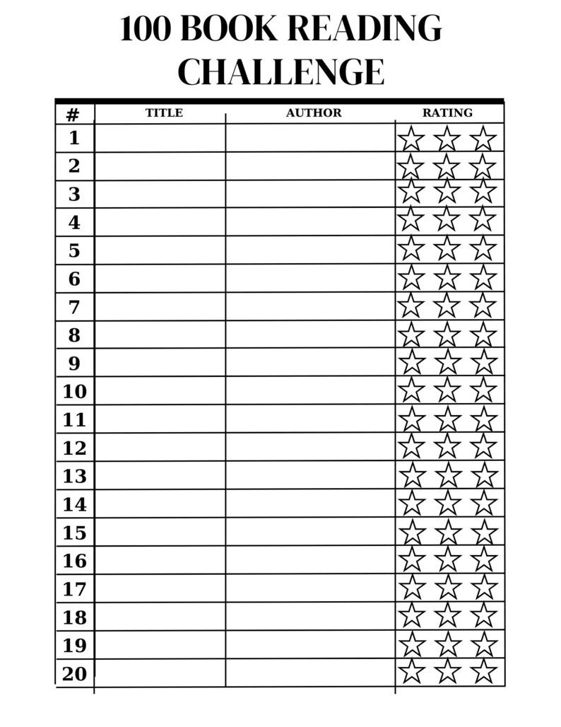 100 Book Challenge Template Bullett Journal Pdf Digital Reading Log 100 Book Challenge Template Bullett Journal Pdf Digital Reading Log