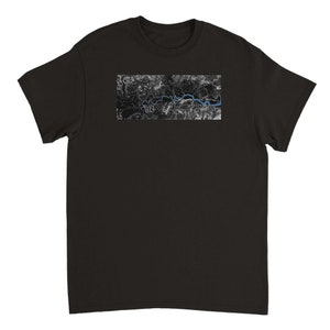 T-shirt Thames London Contour River Map