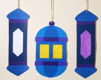 Ramadan Lantern Tissue Paper Craft Printable - Ramadan craft, Ramadan kids activity, Eid lantern, Ramadan DIY