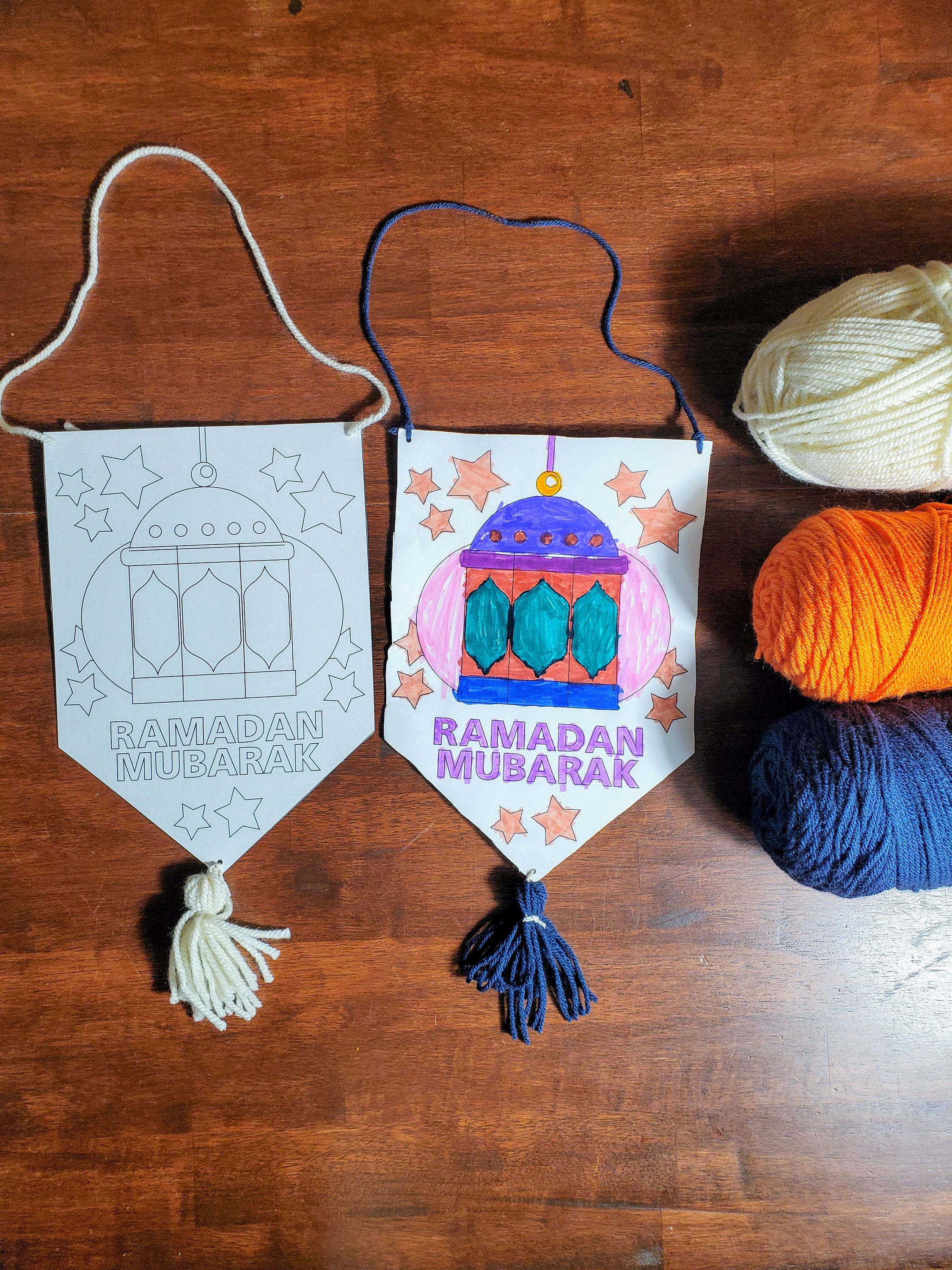 Printable Ramadan Mubarak DIY Banner Ramadan Craft, Ramadan Coloring