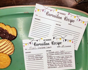 Ramadan Recipe Card Printable - Iftar & Eid Gift (PDF)