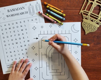 Elementary School Printables for Ramadan and Eid - Ramadan kids activity, educational Ramadan kids printable, Ramadan worksheets, coloring