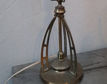 stijlvolle antieke Art Nouveau lamp van messing lampvoet design tafellamp 45 x 13 cm jaren 50 tafellamp bureaulamp