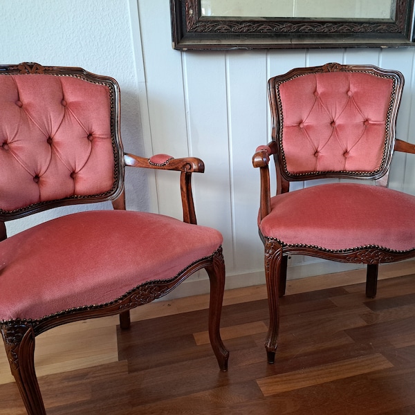 2 antike Biedermeier Stühle im TOP Zustand original Federkern NEUER Bezug