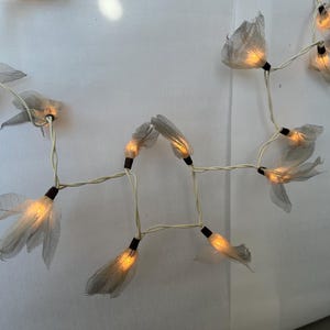 Fairytale fairy lights feathers colorful 20 flowers handmade 20 lights 3 m long skeleton leaves rubber tree for indoor
