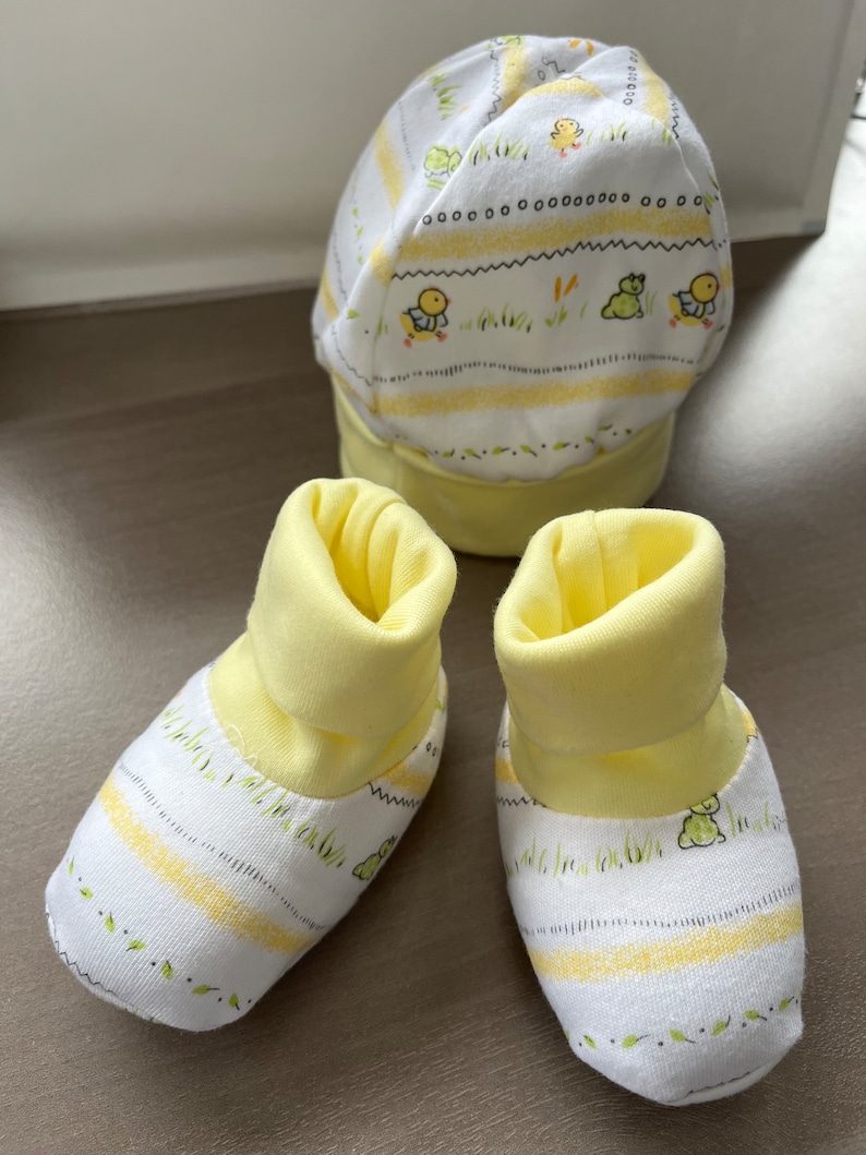 Charmant coffret cadeau bébé coffret première naissance naissance filles garçons canard jaune nouveau-né 6 pièces coton image 3