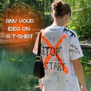 Personalized Hand-Painted T-Shirt: Custom Art Clothing