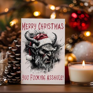 Sarcastic Dark Humor Gothic Christmas Card Download, Funny Mean Rude Cynical Snarky Christmas Card for Adults, Offensive Christmas Card