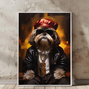 Pet Portrait, Shih Tzu printable art, Dog print, Instant download, Gift for dog lover, Shih Tzu poster, Digital download, Dog Wall decor