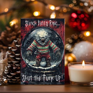 Christmas Card download, Sarcastic Dark Humor, Funny Mean Rude Cynical Snarky Christmas Card for Adults, Offensive Christmas Card, Gothic