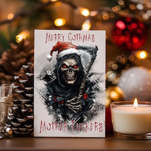 Gothic Christmas Card Download, Sarcastic Dark Humor, Funny Mean Rude Cynical Snarky Christmas Card for Adults, Offensive Christmas Card