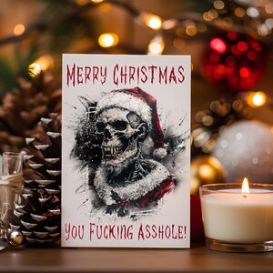 Sarcastic Dark Humor Gothic Christmas Card Download, Funny Mean Rude Cynical Snarky Christmas Card for Adults, Offensive Christmas Card