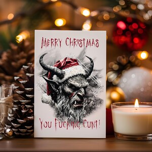 Sarcastic Dark Humor Gothic Christmas Card Download, Funny Mean Rude Cynical Snarky Christmas Card for Adults, Offensive Christmas Card