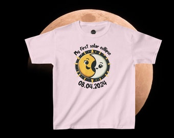 T-shirt My first Solar Eclips 2024 voor kinderen, Zonsverduistering cadeau voor kinderen, Totale Zonsverduistering 2024 shirt voor kinderen