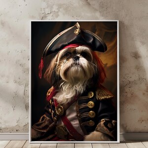 Pet Portrait, Shih Tzu printable art, Dog print, Instant download, Dog lover gift, Shih Tzu poster, Digital download, Grandma gift