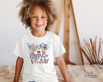 Happy 4th of July peuter t-shirt, Toddler shirt fourth of July, Independence day shirt voor peuters, Toddlers 4th of July clothing