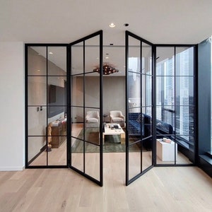 Iron Frame Full Glass French Door Interior, Glass Door, Sliding Livingroom, Kitchen, Pantry, Closet Doors, Exterior Entrance Front Doors