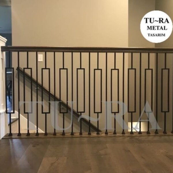 Wrought Iron stair spindle railing handrail Balusters balcony metal industrial Decorative Forged Balustrade Balcony Railings Metal Railings